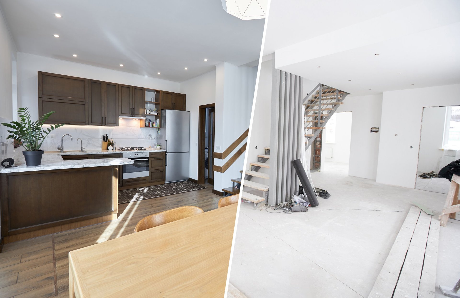 Modern living space after home renovation
