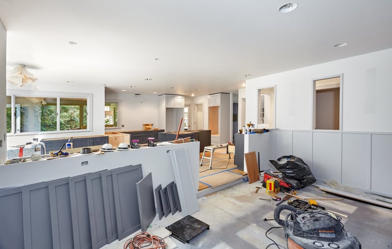 Kitchen renovation during extensive remodel