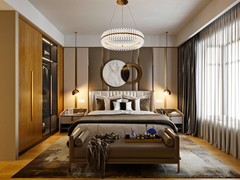 Modern bedroom renovation after refurbishment