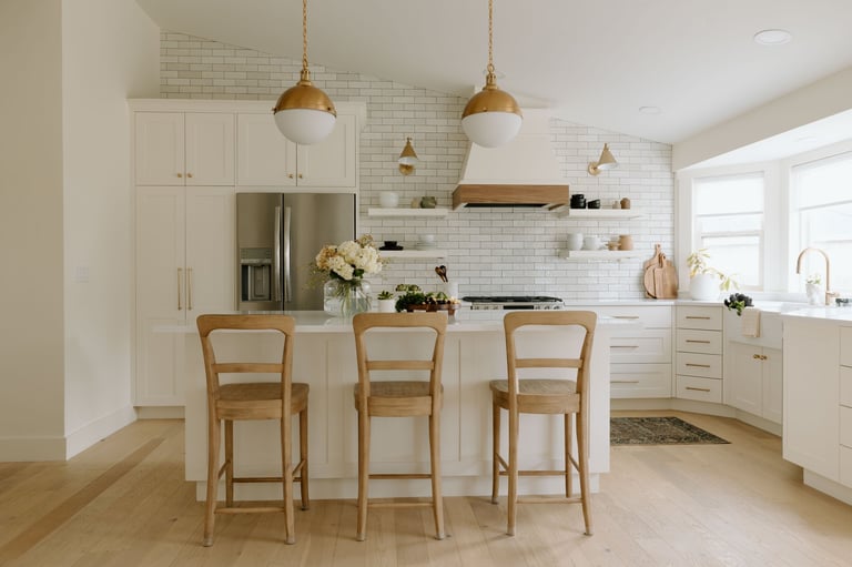 Modern farmhouse kitchen with bright interior
